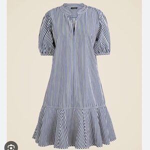 J. Crew Petite Delilah dress in striped cotton poplin Dark Evening XXSP